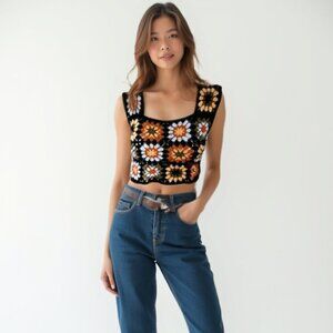 Crochet Patterned Women's Top OS